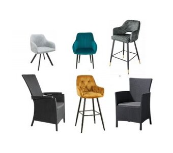 Stoličky kreslá - kovové drevené ratanové plastové záhradné