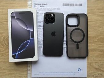 iPhone 16 Pro Max 256 GB čierny titán,top, zaruka do 12/2026