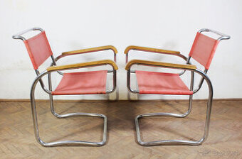 kreslá H-80 + stolík,Jindřich Halabala