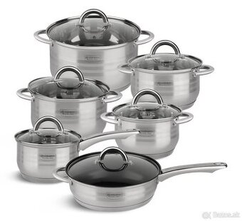 Sada nerezových hrncov Edenberg s mramorovanou panvicou - 1