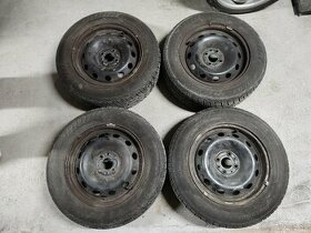 Plechové disky 4x98 + zimné pneu 195/65r15