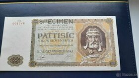 Bankovka 5000 Korun Slovenských 1944 Perforovaná 1.seria aUN