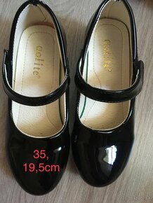 Lakované sandalky dievcenske veľkosť 35, ale menšie - 1