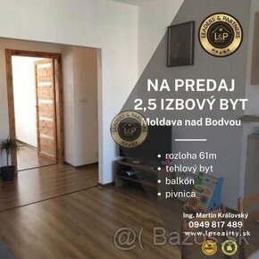 Na predaj 2,5 izbový byt, Moldava nad Bodvou, ul. Oslobodeni