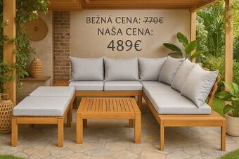 Drevený záhradný set pre 6 osôb