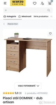 Písací stôl DOMINIK - dub artisan
