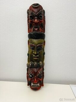 Drevená Nepálska maska Mahakala 67x16ccm