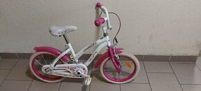 Predám dievčenský 12" bielo-ružový bicykel - 1