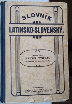 Slovník kniha Latinsko Slovevský z roku 1923