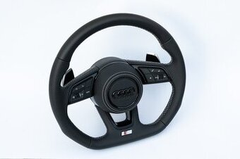 AUDI KOŽENÝ EXCLUSIVE VOLANT +AIRBAG+F1 PADLA BIELA/ČIERNA - 1
