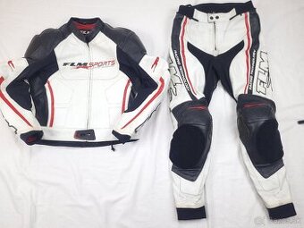 FLM Greyhound RED pánska kožená moto kombinéza L 52