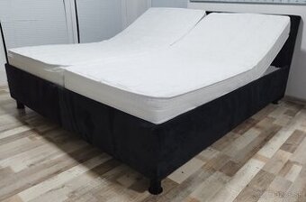 cierna manzelska polohovatelna postel  Blanar, 180x200x56 cm
