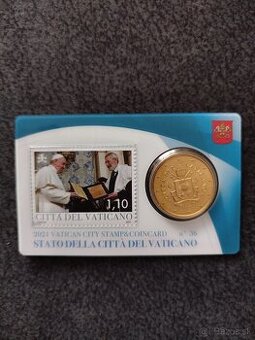 euro minca Vatikán 50 cent pápež františek 2021 č.36