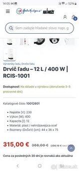 Drvič ľadu ROYAL CATERING 12l