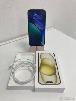 Apple iPhone 15 128 GB Yellow - 87 % zdravie batérie