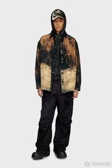 Diesel Bleached cotton Overshirt sedi  XL alebo XXL
