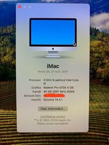 Predám iMac 27''2019 5K - 1