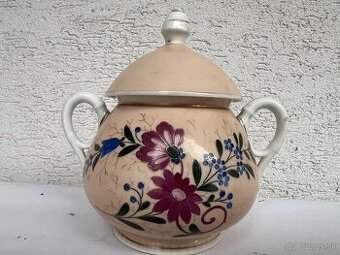 Obrovska starozitna cukornicka 100r rucne malovana