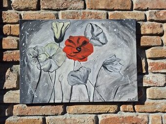 Dive maky, olej/akryl? na platne signovany Selecka