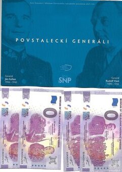 0 euro bankovky , 0€,souvenir FOLDER Povstaleckí generáli