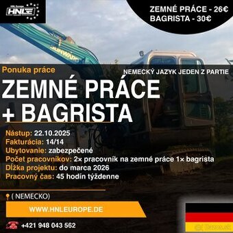 Pracovník zemné práce + bagrista