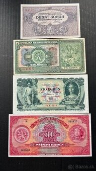 Bankovky 1.ČSR neperforované