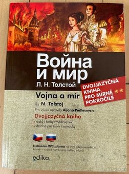 Dvojjazyčná kniha Vojna a mír L.N.Tolstoj za 5EUR