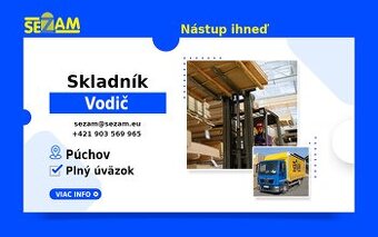 Skladník / vodič SEZAM, s.r.o.
