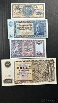 Bankovky Slovenský štát Neperforované aunc