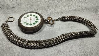 Velké dvouplášťové kapesní hodinky Régulatéur