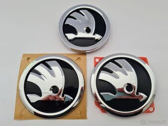ŠKODA chromové emblémy / znaky / logo / rovný
