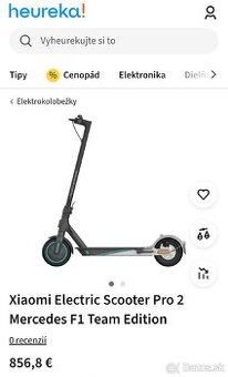 Elektrická koloběžka xiaomi pro 2 Mercedes F1 team edition