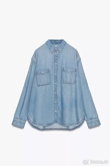 Denimová oversize dámska košeľa