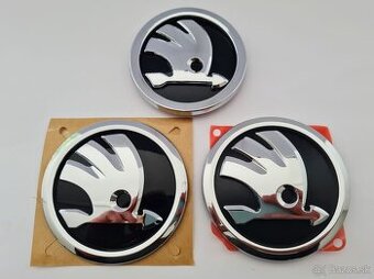 ŠKODA chromové emblémy / znaky / logo / rovný