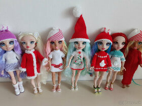 Vianočné šaty pre bábiky Rainbow high barbie čiapky roláčiky