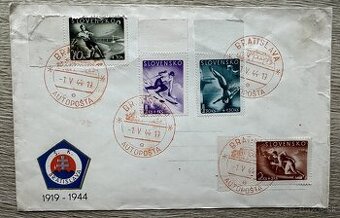 Séria známok Slovensko 1944 - Športové(štvorbloky) za 10EUR
