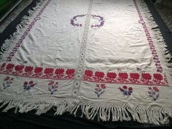 Veľký starý svadobný obrus - 100 ročný 150x220 cm