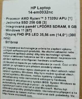 NOVY HP notas / nepotrebny pre mna