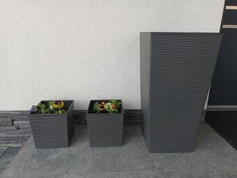 Predam 3 keramicke kvetinace biele