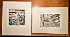 Fotogravura (Heliogravura) "hrad Orava", "drevenice Orava