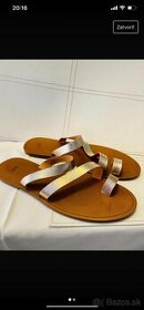 HM kožené zlaté sandálky 40 - 1