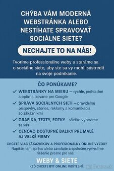 Chýba vám moderná webstránka alebo nestíhate spravovať sociá