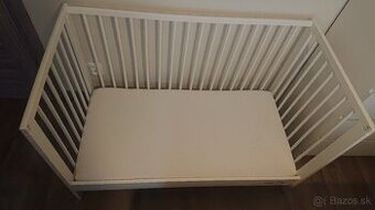 Postieľka IKEA GULLIVER komplet s matracom a prebal.podložka