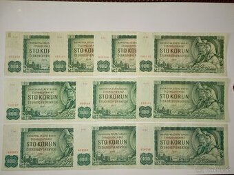BANKOVKY 100 KČS 1961, VŠECHNY VYDANÉ SÉRIE