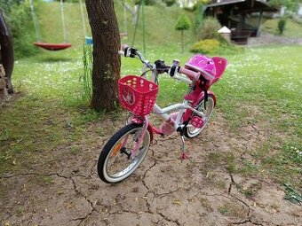 Detský bicykel BTWIN ružový s príslušenstvom