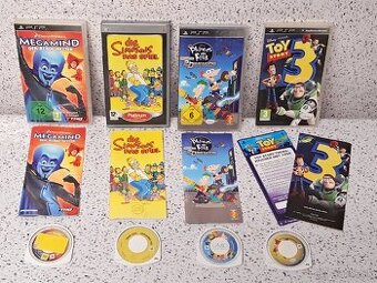 4x Hry na PSP Simpsons Toy Story 3 Megamind Phineas und Ferb - 1