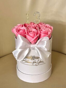 Box mydlových ruží so zápisom