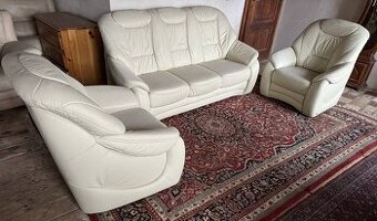 Luxusní kožená sedací souprava 3+1+1, 4384