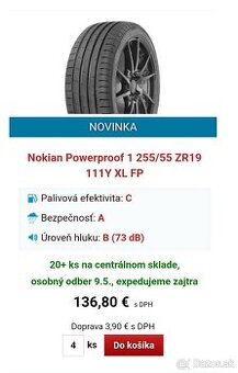 Pneumatiky Nokian Powerproof 1 255/55 ZR19 111Y XL FP