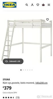 Predám vysokú posteľ IKEA STORÅ